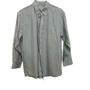 LL Bean Traditional Fit Striped Long Sleeve Button Down Shirt Men Size 16 1/2 32